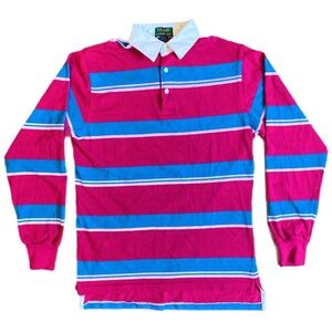 Striped Half Button Vintage Polo Long sleeve